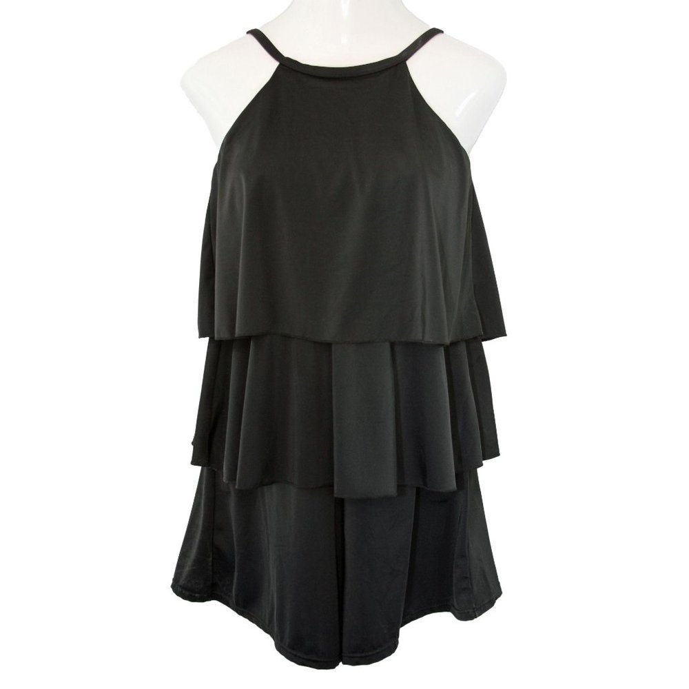 Fit 4 U Hi-Neck Romper Swimsuit Black 18W P3874